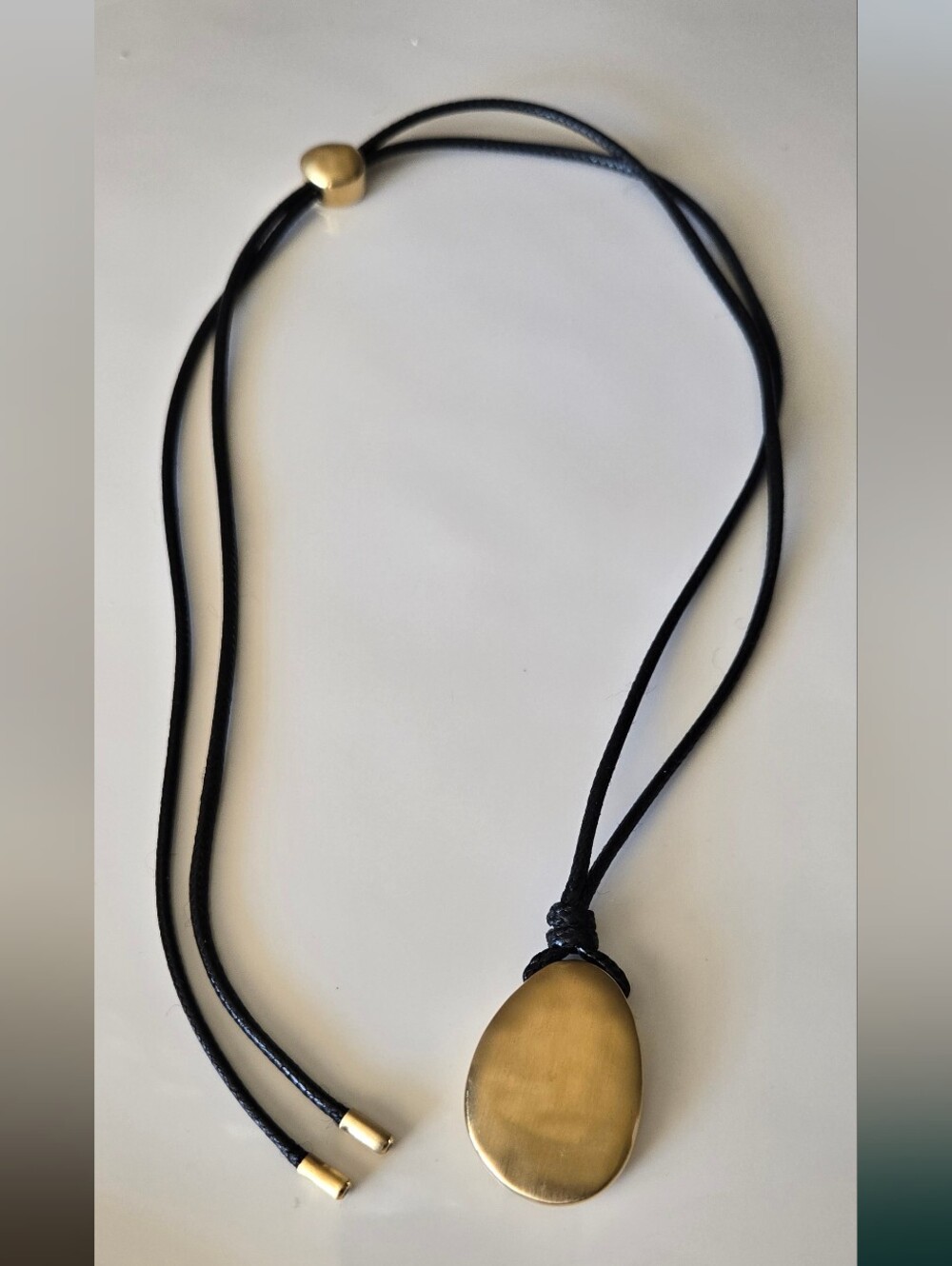 DEAN DAVIDSON Gold Drop Pendant Necklace on Black Cord